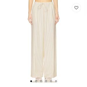 Lovers and Friends Ray Pant Striped Butter Yellow Wide-Leg Pants Size Medium